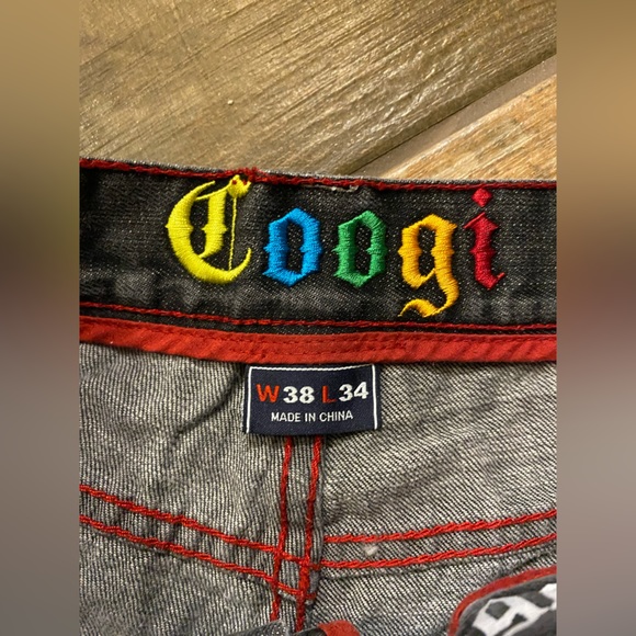 COOGI Union Jack Denim Jeans early 2000s embroidered logo - Picture 8 of 10